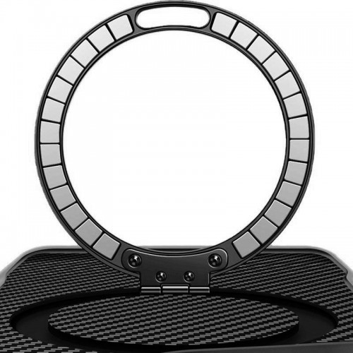 TPU+PC чохол Metal Buttons with MagSafe Carbon Ring для Apple iPhone 17 Pro Max (6.9") Чорний