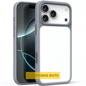 TPU+PC чехол Metal Buttons для Apple iPhone 17 (6.3") Серый / Grey