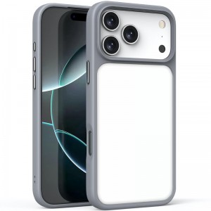 TPU+PC чехол Metal Buttons для Apple iPhone 17 Pro (6.3") Серый / Grey