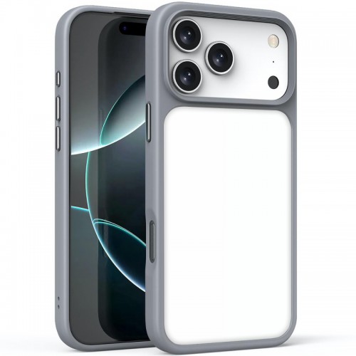 TPU+PC чехол Metal Buttons для Apple iPhone 17 Pro (6.3") Серый / Grey
