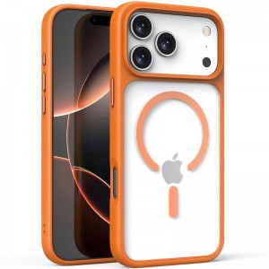 TPU+PC чехол Metal Buttons with MagSafe для Apple iPhone 17 Pro (6.3") Оранжевый / Orange