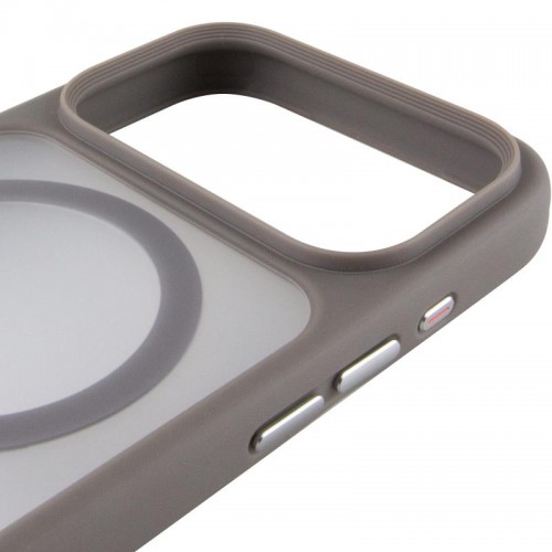 TPU+PC чохол Metal Buttons with MagSafe для Apple iPhone 17 Pro (6.3") Сірий / Grey