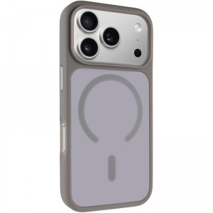 TPU+PC чехол Metal Buttons с MagSafe для Apple iPhone 17 Pro (6.3") Серый / Grey