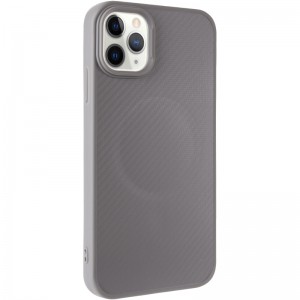 TPU чехол Carbon Protective with Magsafe для Apple iPhone 12 Pro / 12 (6.1") Grey