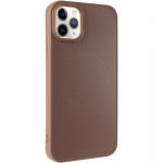 TPU чохол Carbon Protective with Magsafe для Apple iPhone 12 Pro Max (6.7") Coffee