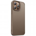 TPU чехол Carbon Protective with Magsafe для Apple iPhone 14 Pro (6.1") Coffee