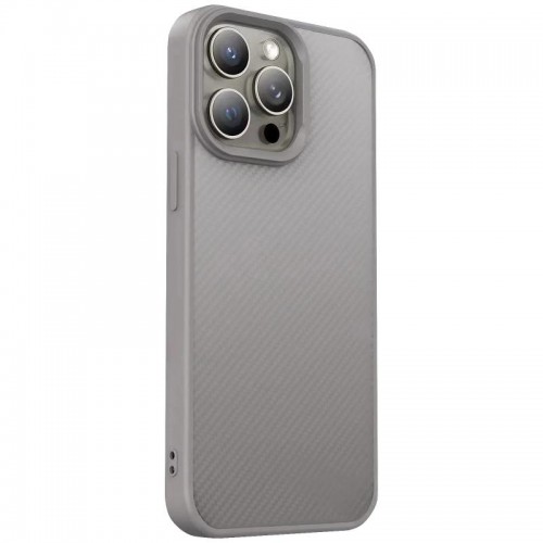TPU чехол Carbon Protective with Magsafe для Apple iPhone 14 Pro (6.1") Серый