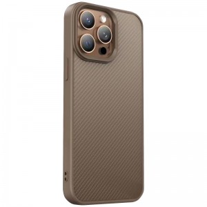 TPU чехол Carbon Protective with Magsafe для Apple iPhone 14 Pro Max (6.7") Coffee
