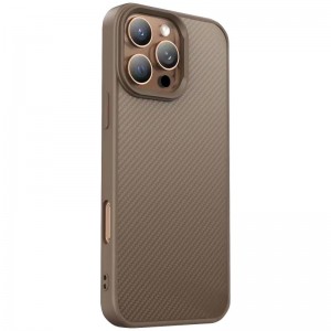 TPU чехол Carbon Protective with Magsafe для Apple iPhone 16 Pro (6.3") Coffee