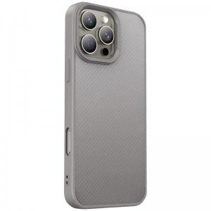TPU чехол Carbon Protective с MagSafe для Apple iPhone 16 Pro (6.3") Серый