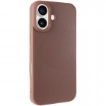 TPU чехол Carbon Protective with Magsafe для Apple iPhone 17 (6.3") Coffee