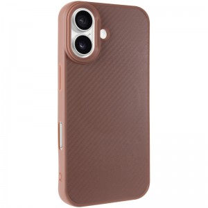 TPU чехол Carbon Protective with Magsafe для Apple iPhone 17 (6.3") Coffee