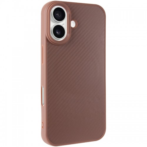 TPU чехол Carbon Protective with Magsafe для Apple iPhone 17 (6.3") Coffee