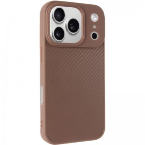 TPU чехол Carbon Protective with Magsafe для Apple iPhone 17 Pro (6.3") Coffee