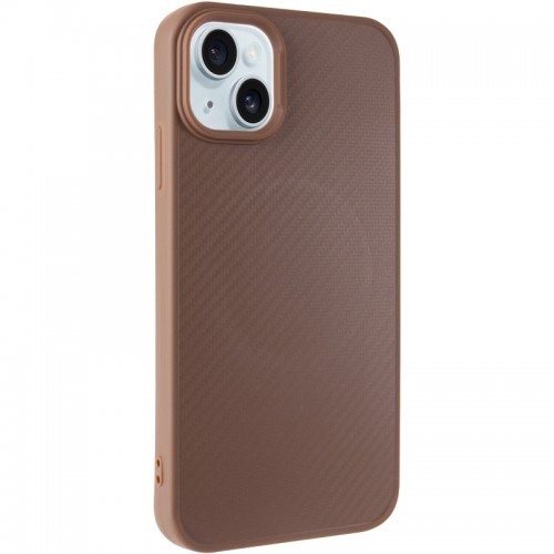 TPU чохол Carbon Protective with Magsafe для Apple iPhone 13 / 14 (6.1") Coffee