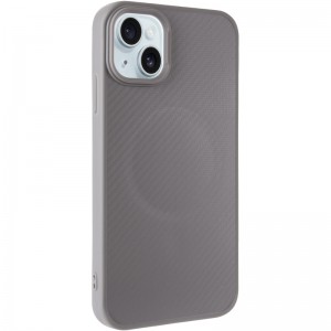 TPU чехол Carbon Protective with Magsafe для Apple iPhone 13 / 14 (6.1") серый