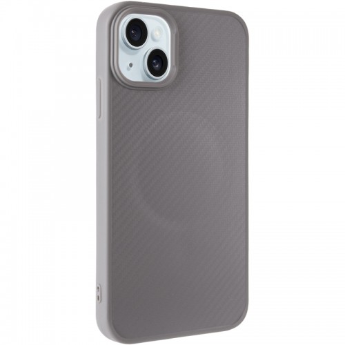 TPU чехол Carbon Protective with Magsafe для Apple iPhone 13 / 14 (6.1") серый