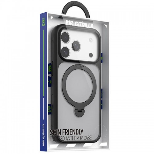 TPU+PC чехол Blueo Skin Friendly 360 Rotatable Stand с MagSafe для Apple iPhone 17 Pro Max (6.9") Черный