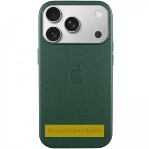 Чохол шкіряний Leather Case (AA) with Magnetic Fit and Animation для Apple iPhone 17 (6.3") Forest Green