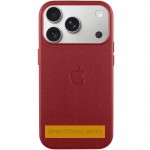 Чехол кожаный Leather Case (AA) with Magnetic Fit and Animation для Apple iPhone 17 Air (6.5") Crimson