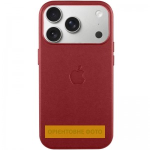 Чохол шкіряний Leather Case (AA) with Magnetic Fit and Animation для Apple iPhone 17 Air (6.5") Crimson