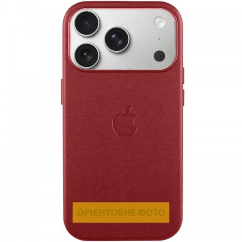 Чохол шкіряний Leather Case (AA) with Magnetic Fit and Animation для Apple iPhone 17 Air (6.5") Crimson