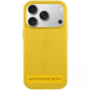Чохол шкіряний Leather Case (AA) with Magnetic Fit and Animation для Apple iPhone 17 Air (6.5") Canary Yellow