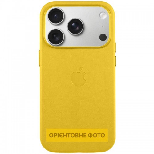 Чохол шкіряний Leather Case (AA) with Magnetic Fit and Animation для Apple iPhone 17 Air (6.5") Canary Yellow