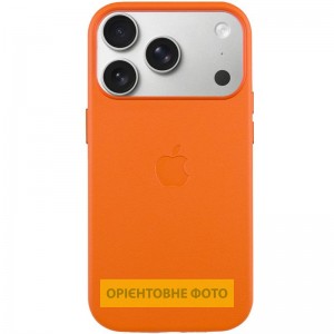 Чохол шкіряний Leather Case (AA) with Magnetic Fit and Animation для Apple iPhone 17 Air (6.5") Orange