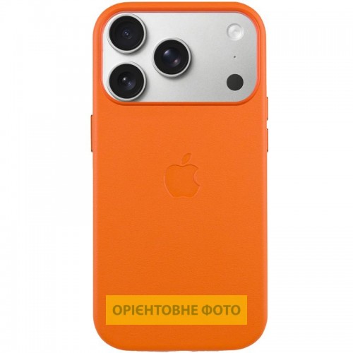 Чохол шкіряний Leather Case (AA) with Magnetic Fit and Animation для Apple iPhone 17 Air (6.5") Orange