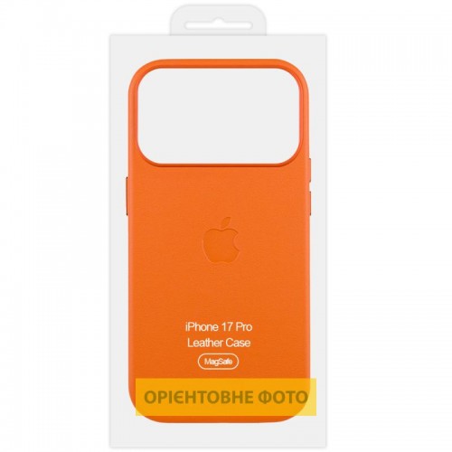 Чохол шкіряний Leather Case (AA) with Magnetic Fit and Animation для Apple iPhone 17 Air (6.5") Orange