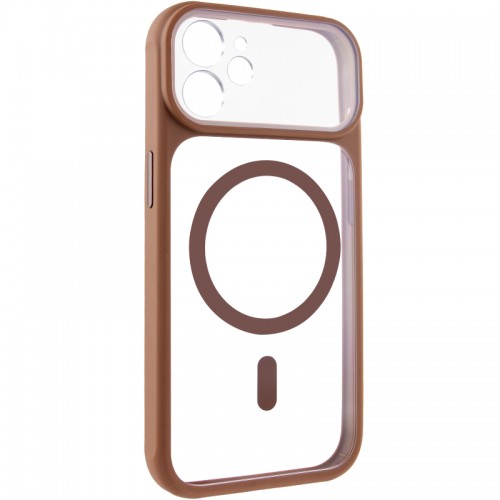 TPU+PC чехол GETMAN Moon Clear с MagSafe для Apple iPhone 12 (6.1") Коричневый