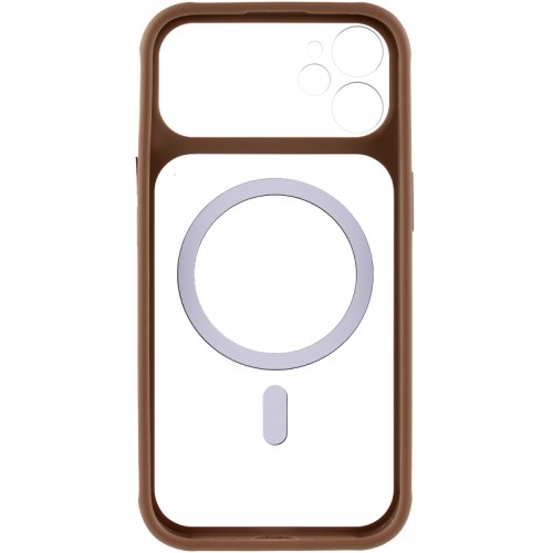 TPU+PC чехол GETMAN Moon Clear с MagSafe для Apple iPhone 12 (6.1") Коричневый