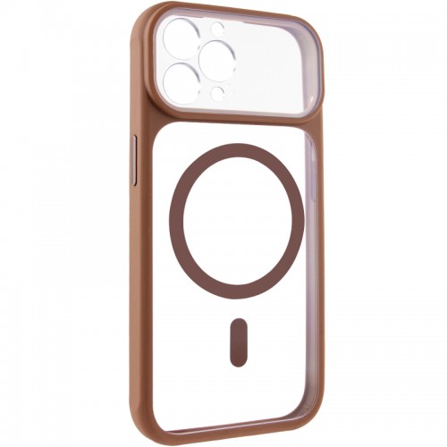 Чехол TPU+PC GETMAN Moon Clear with MagSafe для Apple iPhone 12 Pro Max (6.7") Коричневый