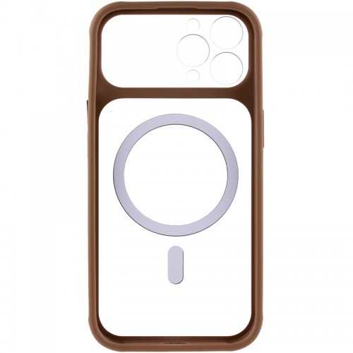Чехол TPU+PC GETMAN Moon Clear with MagSafe для Apple iPhone 12 Pro Max (6.7") Коричневый