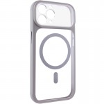 Чохол TPU+PC GETMAN Moon Clear with MagSafe для Apple iPhone 12 Pro Max (6.7") Grey