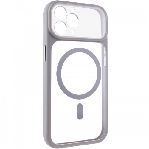 Чехол TPU+PC GETMAN Moon Clear с MagSafe для Apple iPhone 12 Pro Max (6.7") Серый