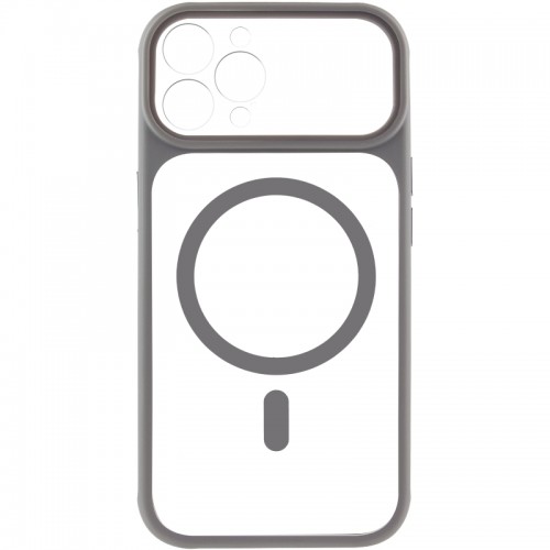 Чехол TPU+PC GETMAN Moon Clear с MagSafe для Apple iPhone 12 Pro Max (6.7") Серый