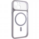 Чехол TPU+PC GETMAN Moon Clear с MagSafe для Apple iPhone 13 (6.1") Серый