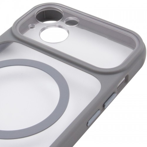 Чехол TPU+PC GETMAN Moon Clear с MagSafe для Apple iPhone 13 (6.1") Серый