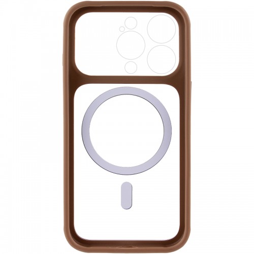 Чехол TPU+PC GETMAN Moon Clear with MagSafe для Apple iPhone 13 Pro (6.1") Коричневый