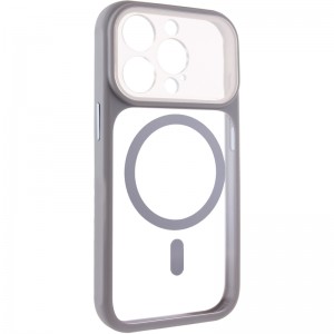 Чехол TPU+PC GETMAN Moon Clear with MagSafe для Apple iPhone 13 Pro Max (6.7") Серый