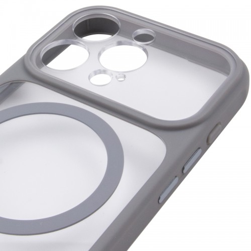 Чехол TPU+PC GETMAN Moon Clear with MagSafe для Apple iPhone 13 Pro Max (6.7") Серый