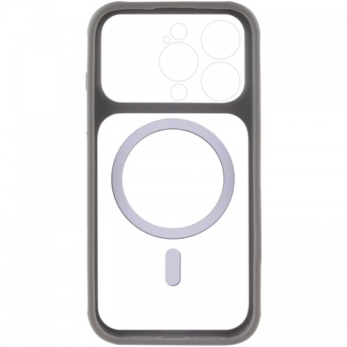 Чехол TPU+PC GETMAN Moon Clear with MagSafe для Apple iPhone 14 Pro Max (6.7") Серый