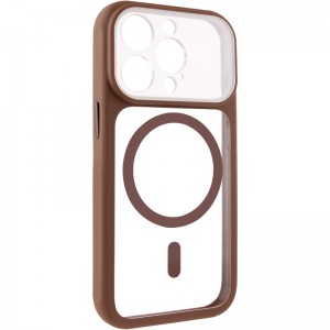 Чехол TPU+PC GETMAN Moon Clear with MagSafe для Apple iPhone 14 Pro Max (6.7") Коричневый