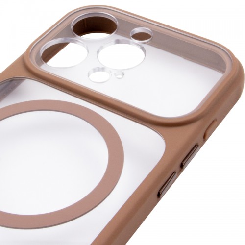 Чехол TPU+PC GETMAN Moon Clear with MagSafe для Apple iPhone 14 Pro Max (6.7") Коричневый