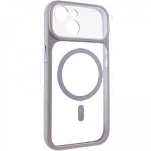 Чохол TPU+PC GETMAN Moon Clear with MagSafe для Apple iPhone 15 (6.1") Grey