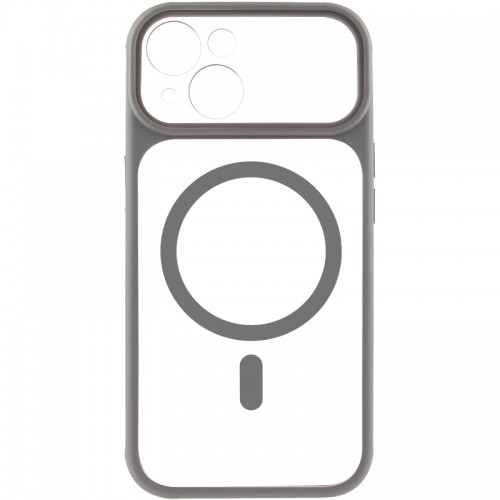 Чехол TPU+PC GETMAN Moon Clear с MagSafe для Apple iPhone 15 (6.1") Серый