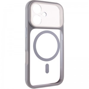 Чохол TPU+PC GETMAN Moon Clear with MagSafe для Apple iPhone 16 (6.1") Grey