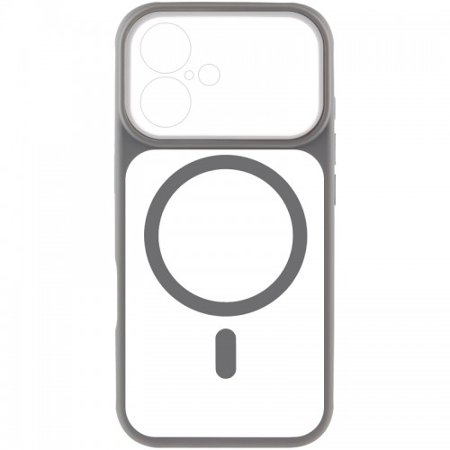 Чехол TPU+PC GETMAN Moon Clear с MagSafe для Apple iPhone 16 (6.1") Серый